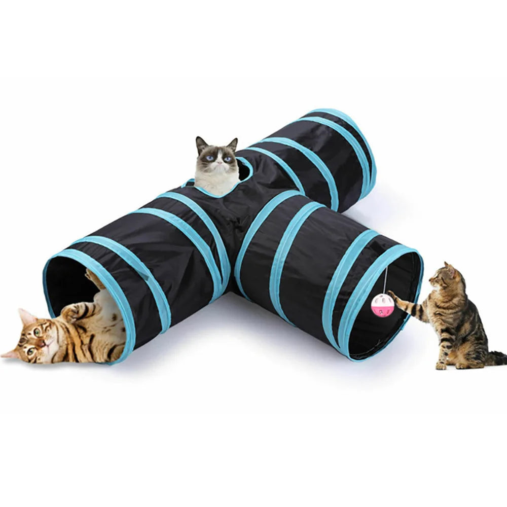 🐾 Multi-Tunnel Cat Adventure Toy – Interactive Play Tunnel for Curious Cats 🐱✨