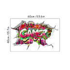 🔥 3D Gamer Wall Stickers – Broken Wall Effect 🎮✨