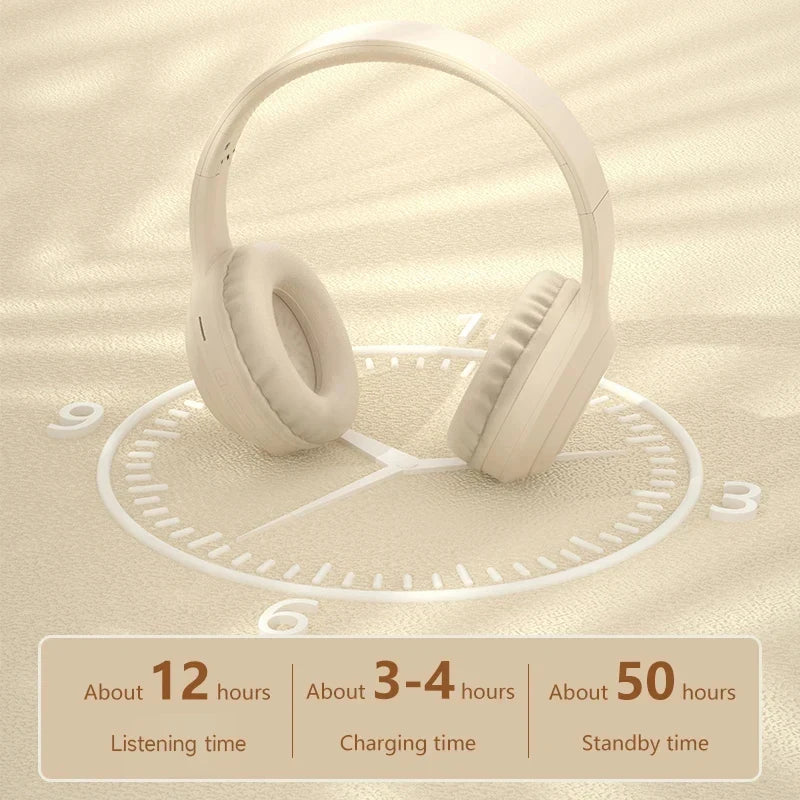 🎧 Wireless Bluetooth 5.3 Headphones – Deep Bass • 12H Playtime • Foldable Design