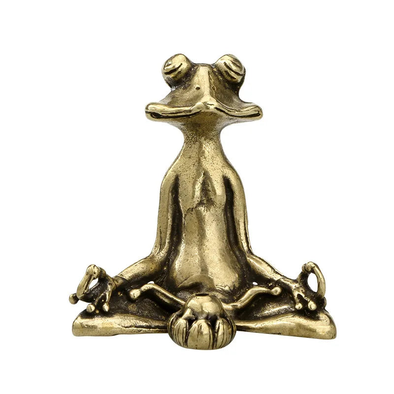 🐸✨ Zen Animal Brass Statues – Meditation Frog & Kung Fu Turtle Collection