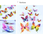🌈 3D Butterfly Wall Stickers – Double-Layer Decorative Set (12pcs) 🦋✨
