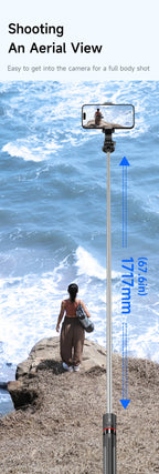 F15 68” Tripod & Selfie Stick with Wireless Remote – 360° Rotation Phone Stand for TikTok, Vlogging & Photography 📱🎬