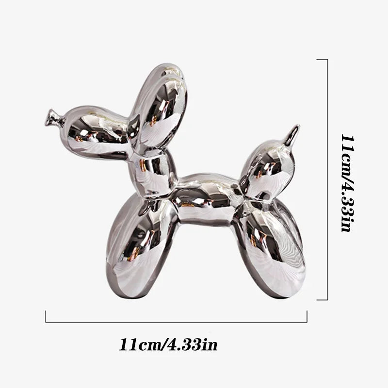 ✨ Balloon Dog Mini Sculpture – 11cm Ceramic Desk Ornament 🐶🎈