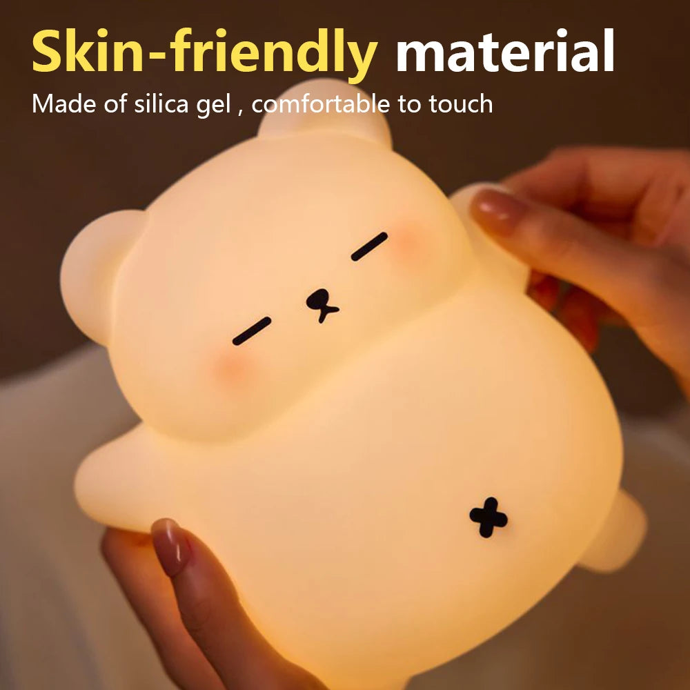 Cute Silicone Night Light – Ricaricabile & Touch | Fox 🦊, Rabbit 🐰, Penguin 🐧, Giraffe 🦒, Slot 🦥, Nylon 🌙, Flamingo 🦩