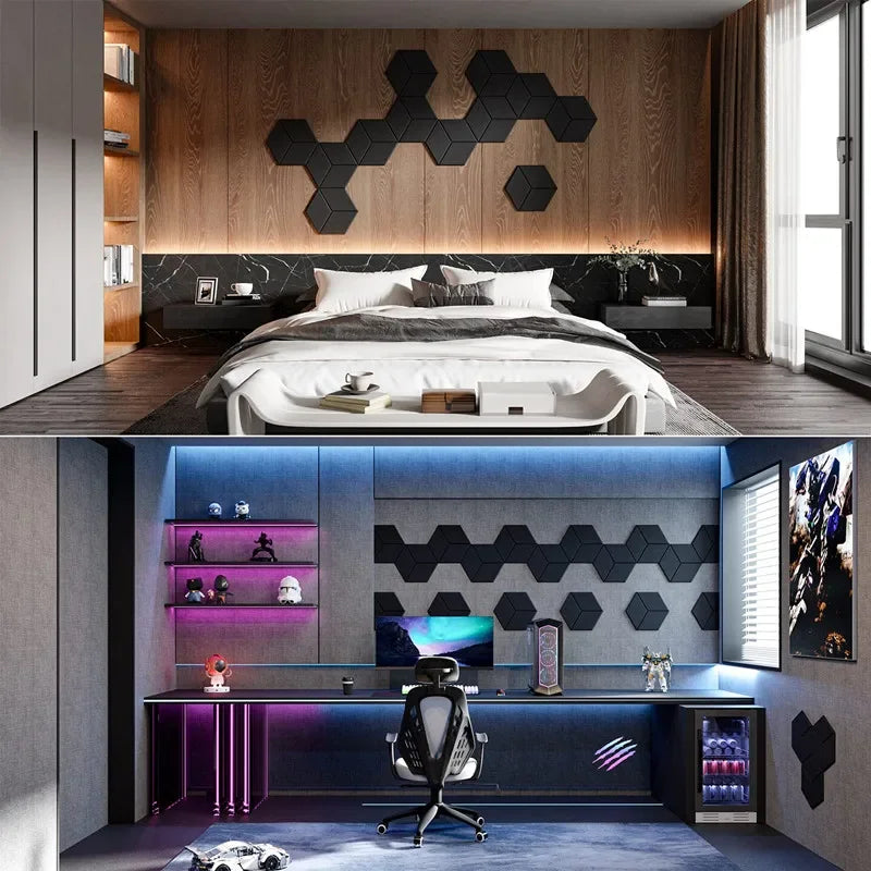 🎧 12-Pack Hexagonal Acoustic Panels – Premium Soundproof Foam Tiles