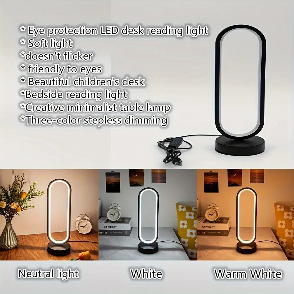 Circular LED Night Light – 10-Level Dimmable USB Lamp 💡✨