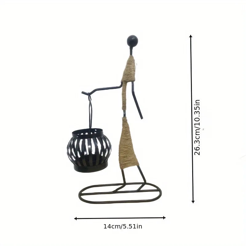 ✨ Nordic Metal Candlestick – Abstract Character Candle Holder 🕯️🌙