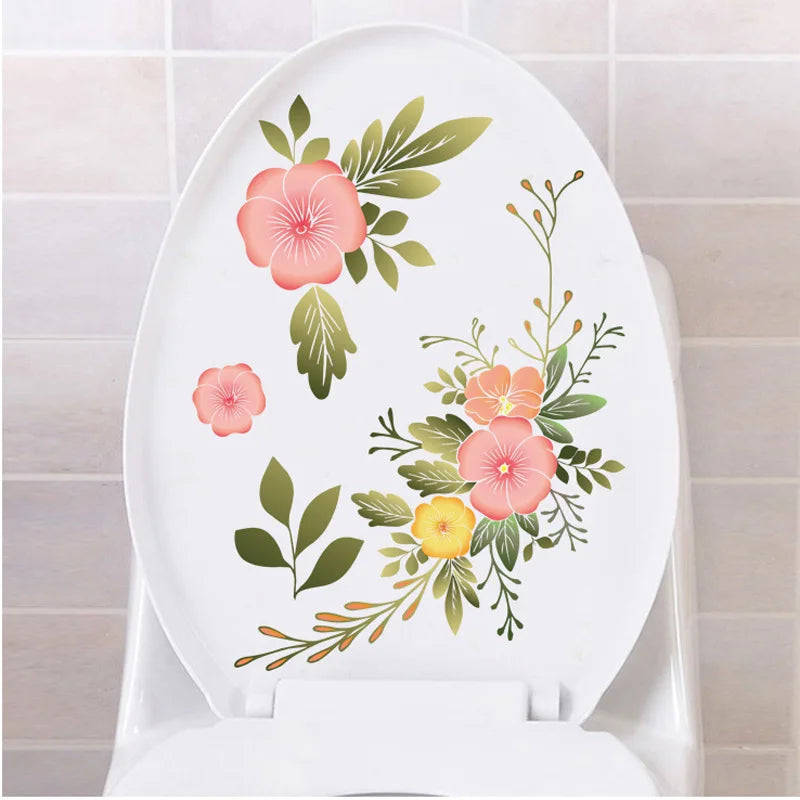 🌿✨ Green Leaf Toilet & Bathroom Wall Stickers — Waterproof Decorative Decals