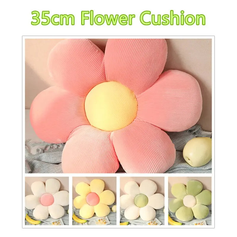 Peluche Coloured Flower 35cm - Soft Decorative Pillow 🌼✨