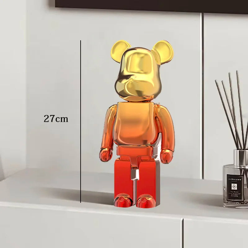 🧸✨ Graffiti Bear Resin Statue – 27cm Artistic Decor Figurine