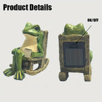 🐸✨ Mini Frog Lantern Figurine – Cozy Rocking Chair Light Décor