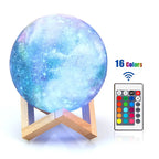 RGB Nebula 3D Lunar Lamp – 16 Colours, Touch & Remote Control | Night Light Decor