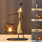 ✨ Nordic Metal Candlestick – Abstract Character Candle Holder 🕯️🌙