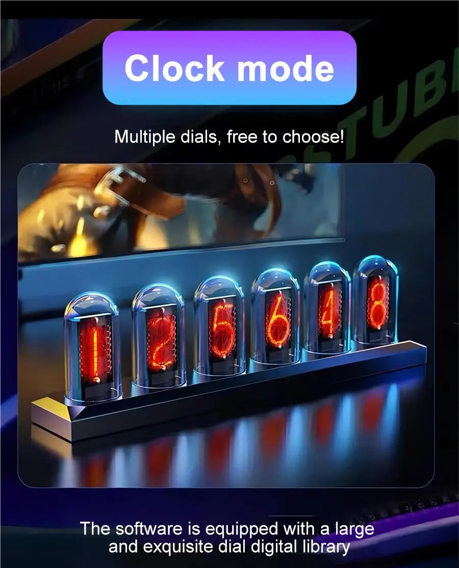 Nixie Tube LED Clock IPS — Retro-Future RGB Table Lamp 🕰️✨