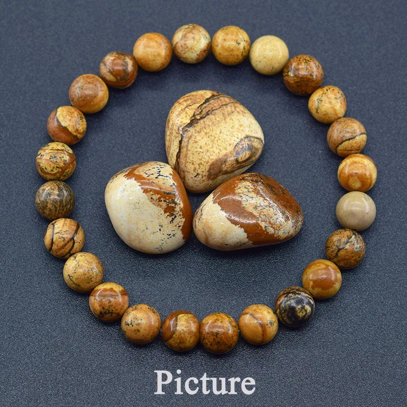 🌈 Natural Stone Energy Bracelet – 8mm Crystal Beads ✨