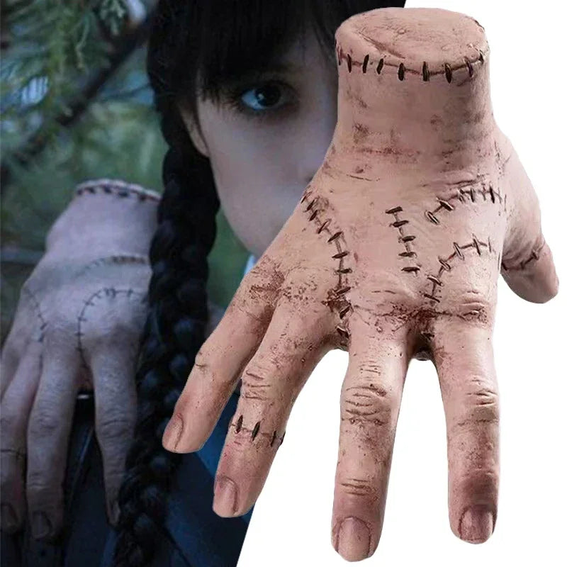 🖤🕷️ “Wednesday’s Thing” Realistic Hand Replica – Creepy Home Décor Prop 🖐️✨