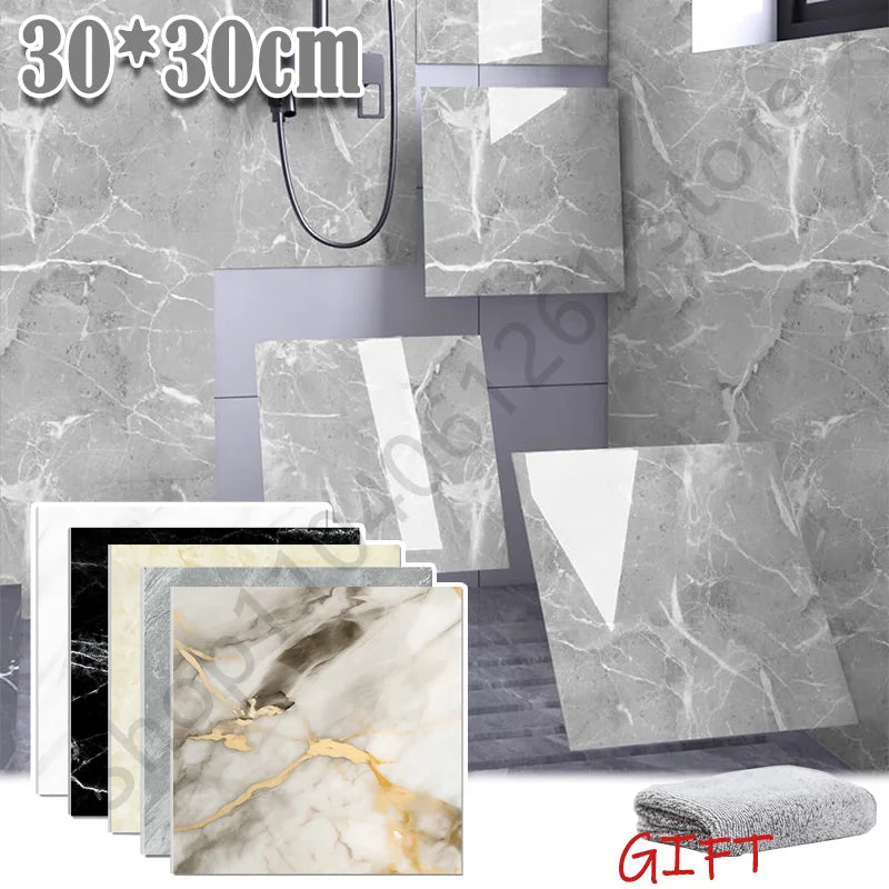 ✨ Marble-Style Waterproof Tile Stickers (10–50 pcs) – Peel & Stick Wall Decor 🧱✨
