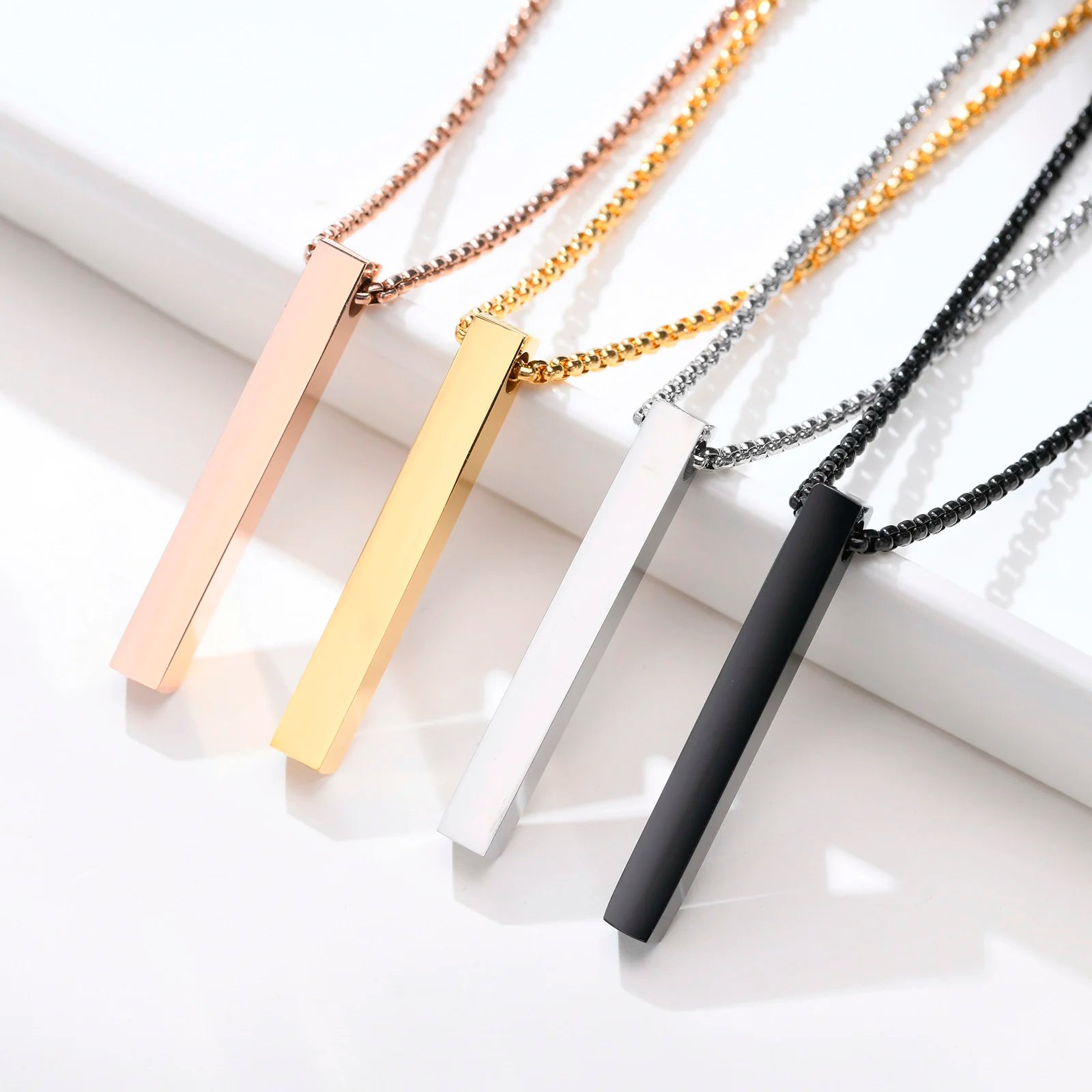 ✨ Minimalist Long Bar Pendant Necklace – Unisex Elegance ✨
