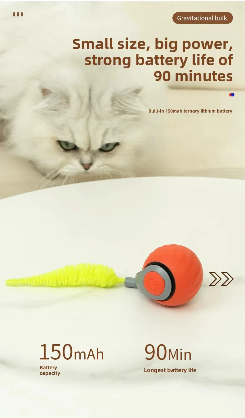 🐾 New Speedy Tail 2.0 Interactive Cat Toy – Smart Rolling Ball with Adjustable Speeds 🐾