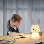 🐰 LED Night Light – Cute Silicone Rabbit Touch Lamp