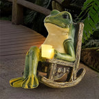 🐸✨ Mini Frog Lantern Figurine – Cozy Rocking Chair Light Décor