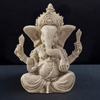 🌿 Sandstone Ganesha Elephant Statue – Handmade Spiritual Home Decor 🐘✨