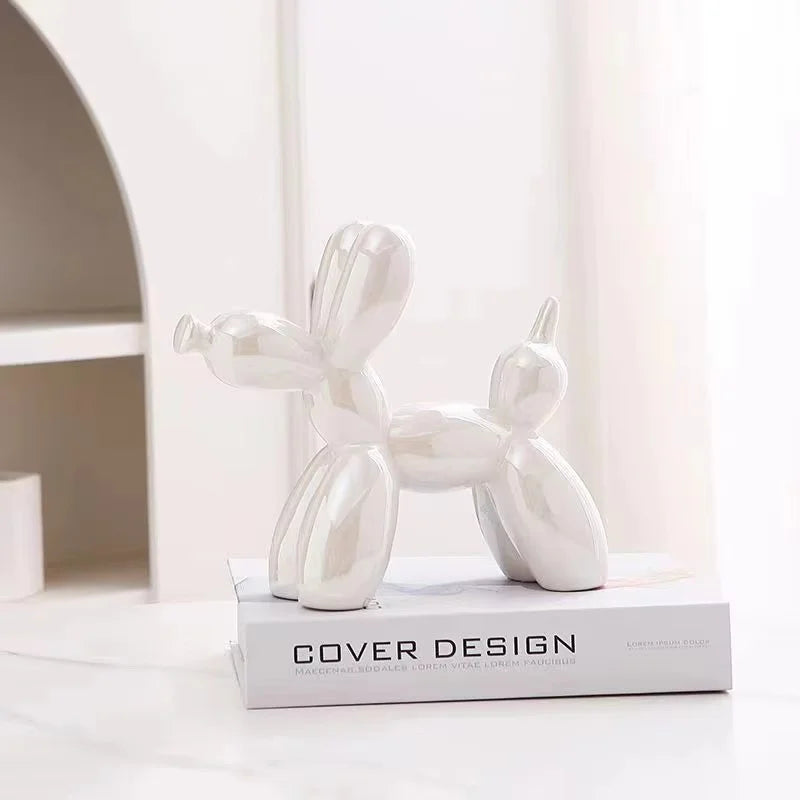 ✨ Balloon Dog Mini Sculpture – 11cm Ceramic Desk Ornament 🐶🎈