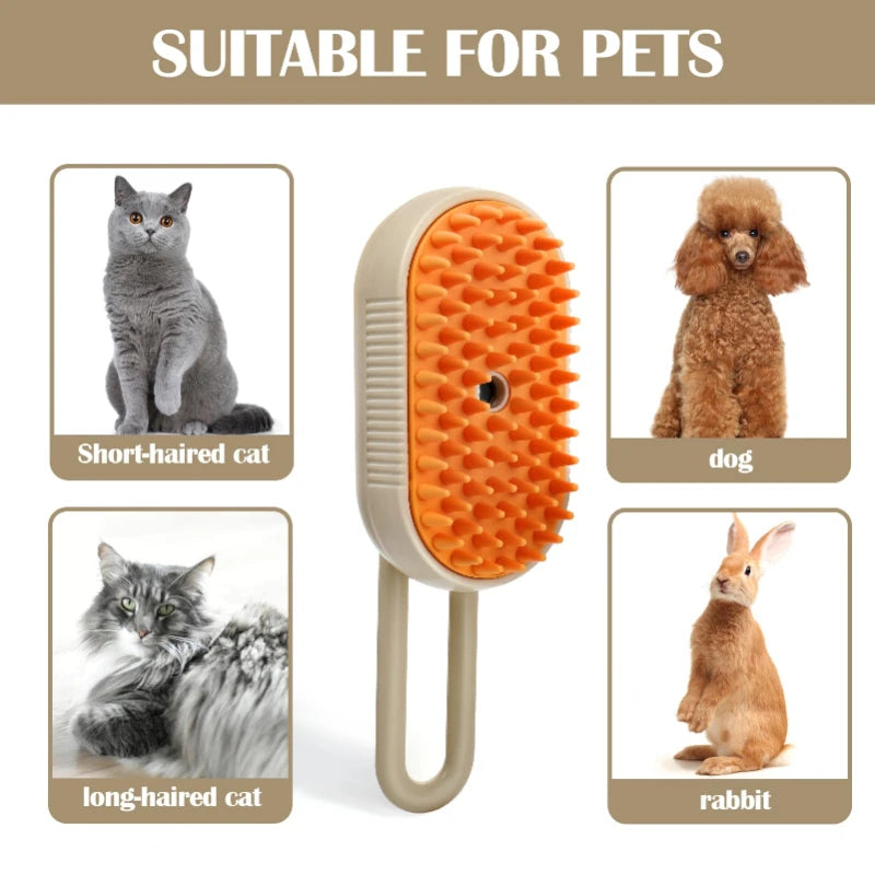 🐾 Steam Pet Grooming Brush 3-in-1 – Electric Vapor Cleaning & Massage Comb 🐾