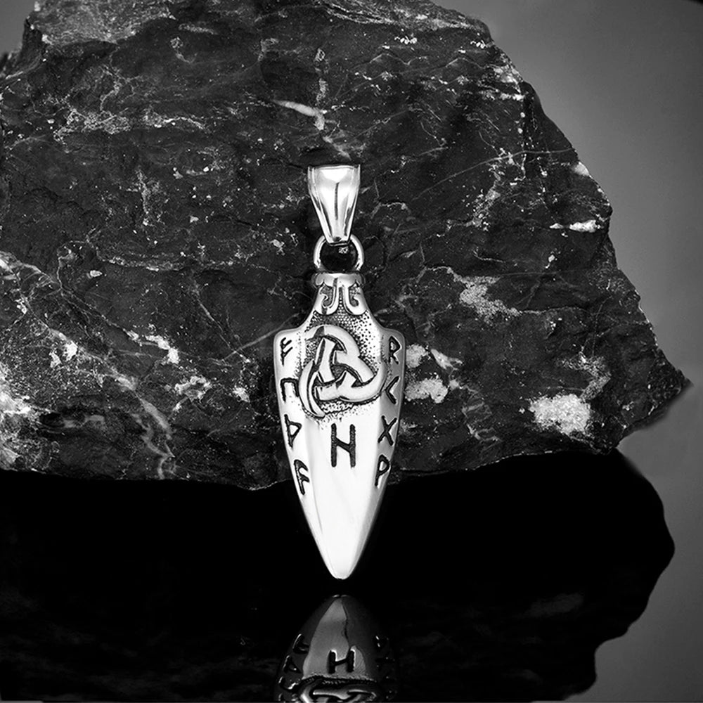 🗡️ Viking Rune Arrowhead Pendant Necklace – Norse Warrior Amulet ⚔️