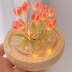 🌷✨ Mini Tulip LED Night Light - Glass Lamp with Bright Flowers