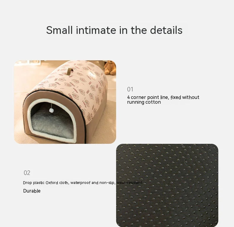 Cozy Arch Pet House 🐾 Soft Enclosed Bed for Cats & Small Dogs