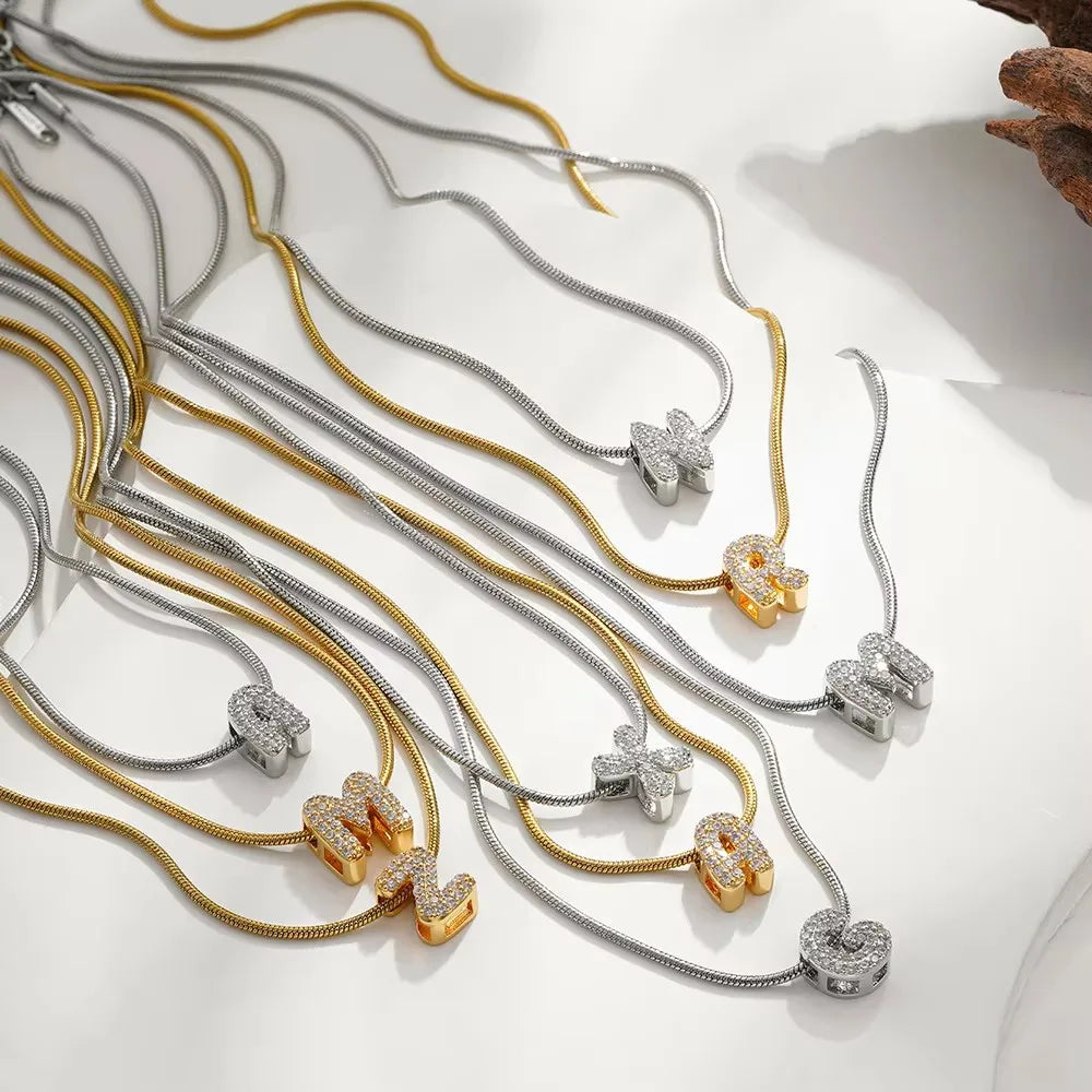 ✨ Alphabet Initial Pendant Necklace (Gold & Silver) ✨