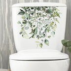 🌿✨ Green Leaf Toilet & Bathroom Wall Stickers — Waterproof Decorative Decals