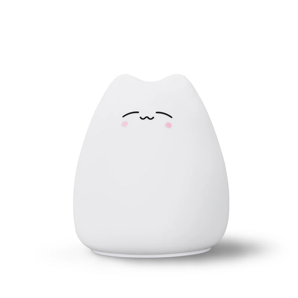 Cute Cat Baby Night Light 🐱✨ – 7 Colours, Touch, Soft Silicone • USB Rechargeable