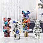 🧸✨ Graffiti Bear Resin Statue – 27cm Artistic Decor Figurine