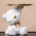 🐻✨ Geometric Bear Tray Statue – Modern Home Decor Accessory