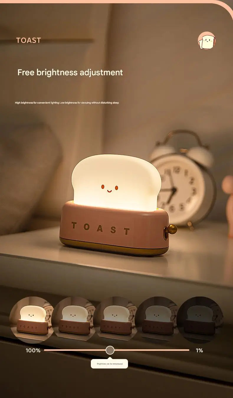 🧡 Toast Maker Night Light –Rechargeable Creative Night Lamp (Pink / Green)