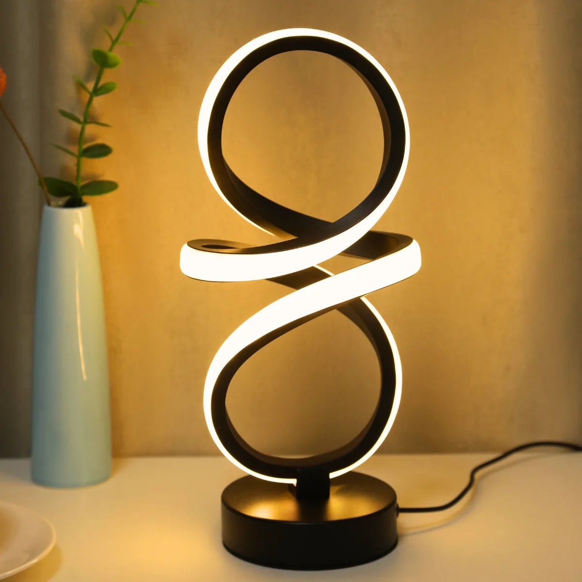 🌟 Modern Spiral LED Lamp – 30 cm