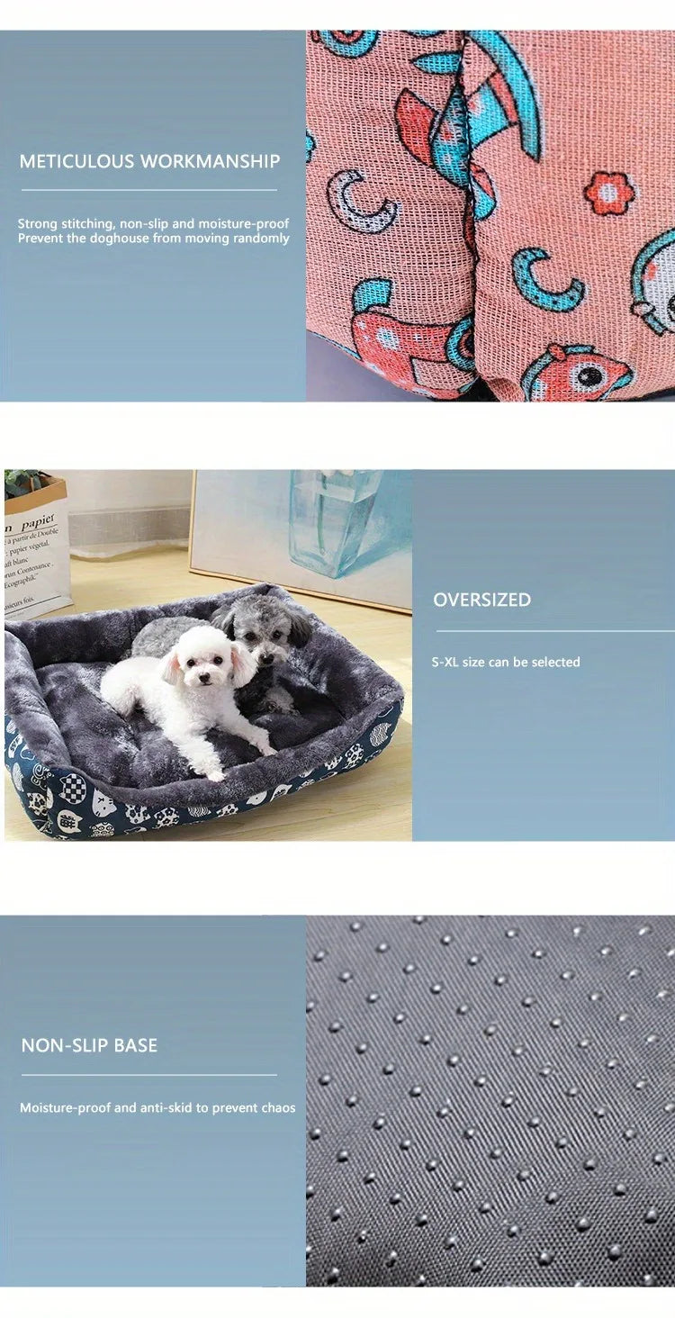 Rectangular Soft Kennel 🛏️ for Dogs and Cats - Ultra Comfort • Sizes S-XXL • 3 Colours