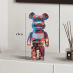 🧸✨ Graffiti Bear Resin Statue – 27cm Artistic Decor Figurine