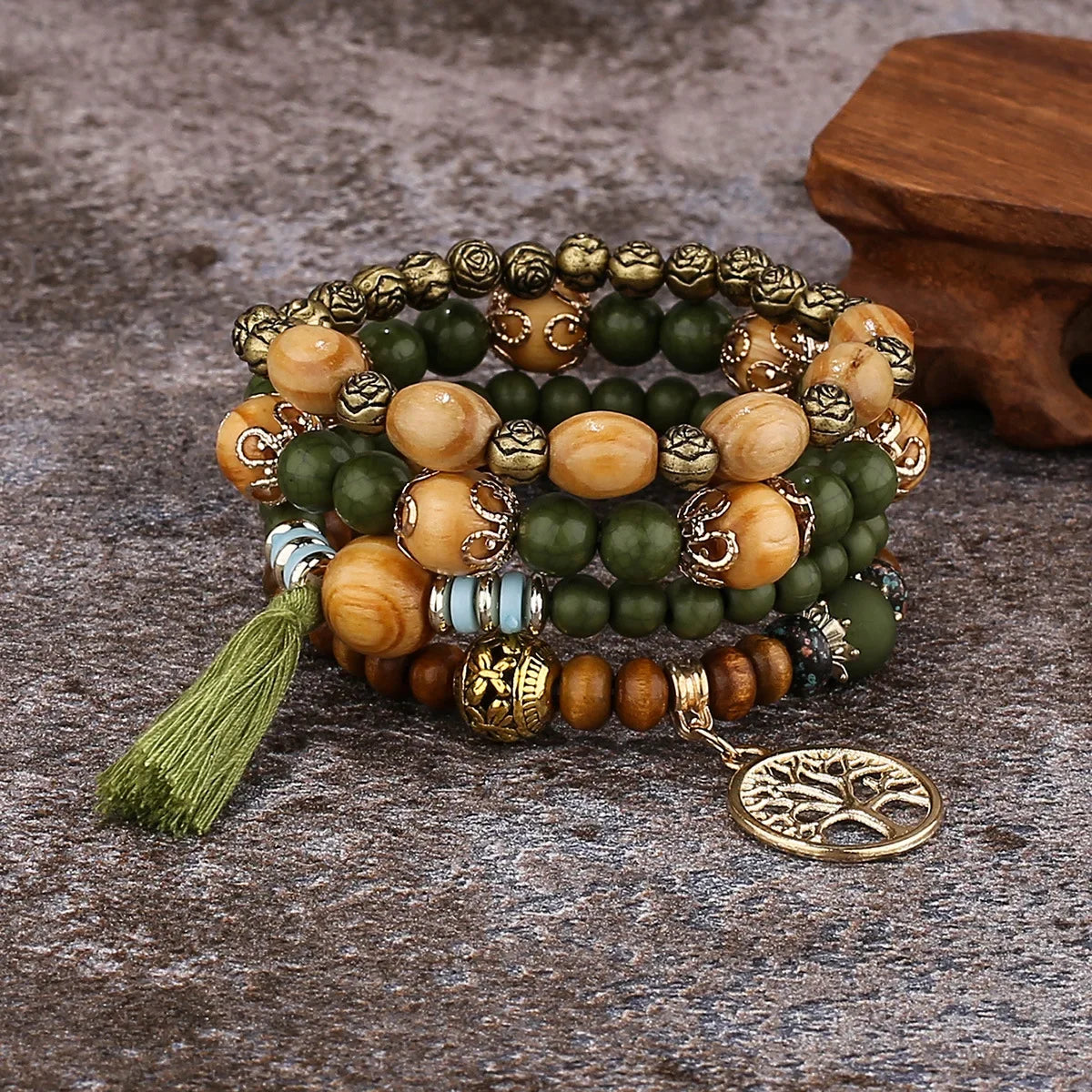 🌿 Tree of Life Charm Bracelet – Boho Unisex Adjustable Bracelet ✨