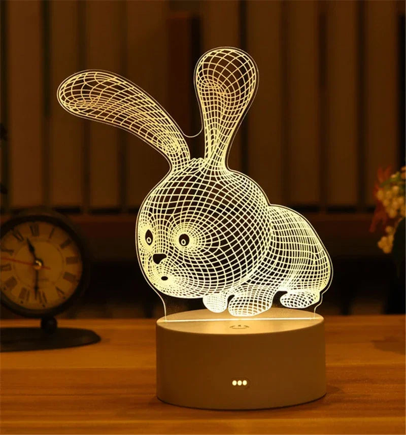 💡 3D Visual Illusion Night Light – LED Desk Lamp
