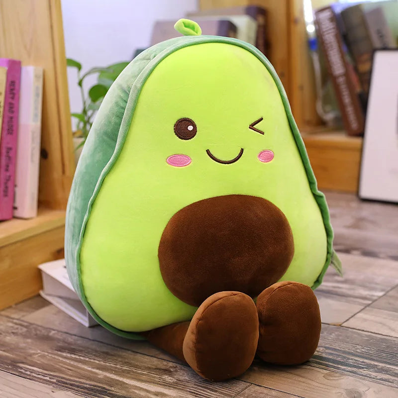 🥑💚 Soft Avocado Plush - With A Wink Face