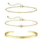 ✨ Elegant Gold Bracelet Collection – Women’s Minimalist Chain Set ✨