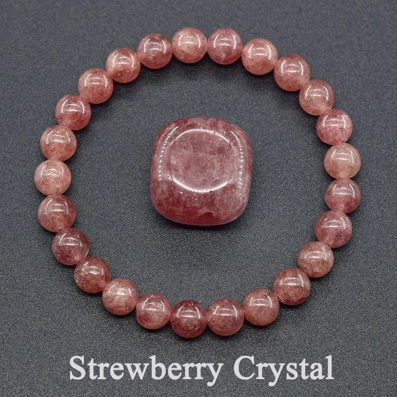 🌈 Natural Stone Energy Bracelet – 8mm Crystal Beads ✨