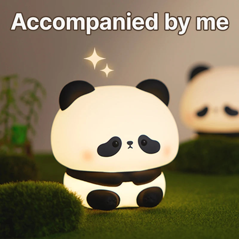 Panda LED Night Light –Soft Silicone Night Lamp, Touch & USB Rechargeable 🐼✨