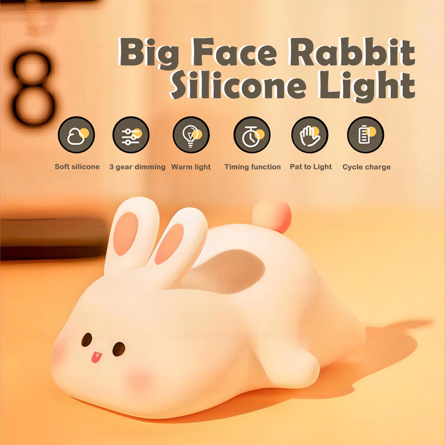 Cute Silicone Night Light – Ricaricabile & Touch | Fox 🦊, Rabbit 🐰, Penguin 🐧, Giraffe 🦒, Slot 🦥, Nylon 🌙, Flamingo 🦩