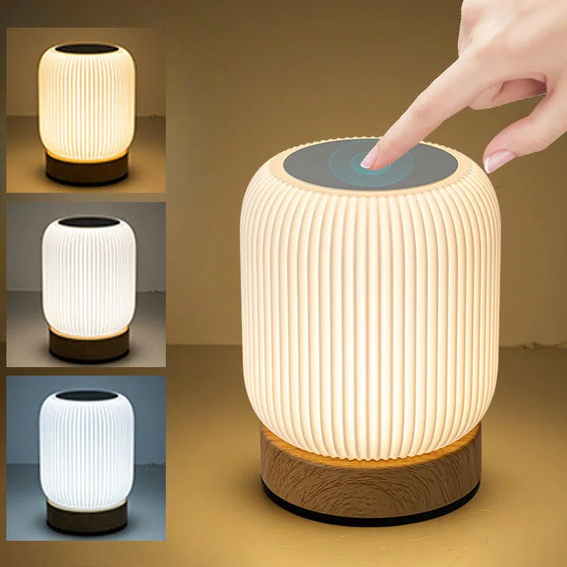 Touch Night Light – 3 Color Rechargeable Night Lamp 🌙✨