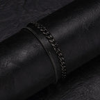 ✨ Premium Cuban Link Bracelet Set – Men’s Stainless Steel Chain (Gold/Silver/Black) ✨