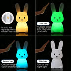 🐰 LED Night Light – Cute Silicone Rabbit Touch Lamp